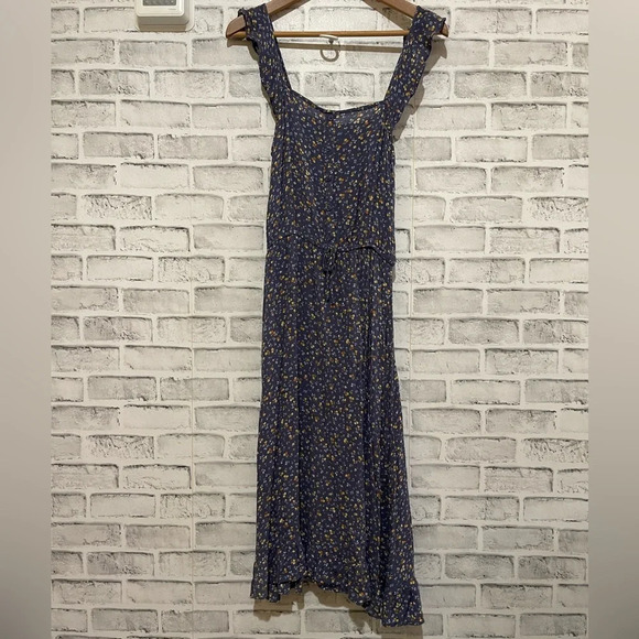 Arizona blue floral print sleeveless button front dress Medium - Picture 1 of 3